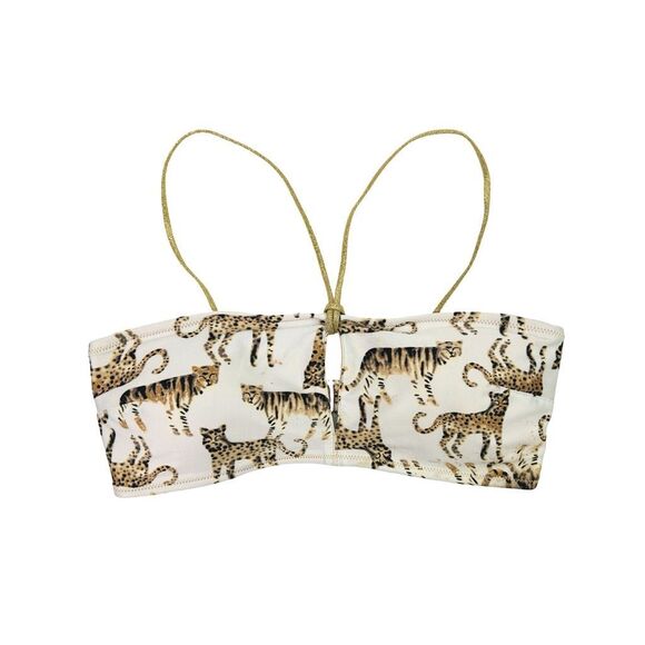 aerie Cheetah Print Bandeau Bikini Top - Size Medium - Picture 1 of 4
